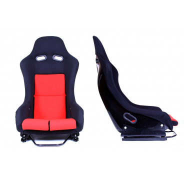 Športové pevná škrupina A1 RACING GTR čierny / červený velúr