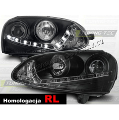 VW Golf V 2003-09 Predné číre svetlá Daylight LED Black