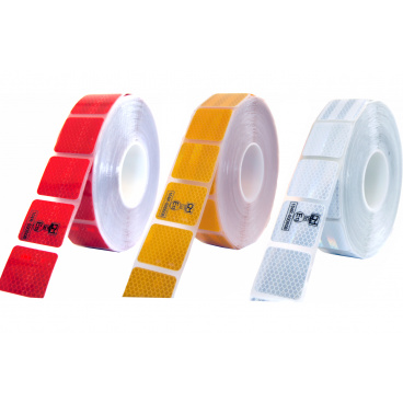 Samolepiaca páska reflexná delená 1m x 5cm žltá, biela, červená