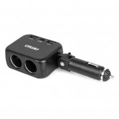 Rozdeľovač zásuvky zapaľovača s nabíjačkou 2x USB-A 1x USB-C 12V 24V 100W 180° AMIO-04357