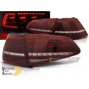 VW Golf 7 2013 zadné lampy red white LED SEQ R Look (LDVWE3)