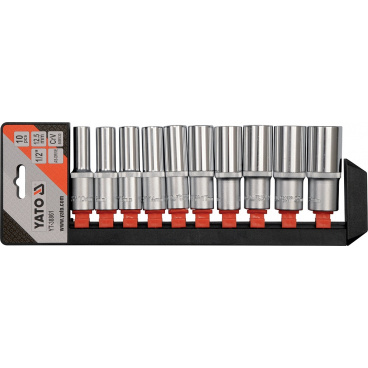 Sada nástavců 1/2" šetihranné 10ks 10-24 mm Sada nástavců 1/2" šetihranné 10ks 10-24 mm