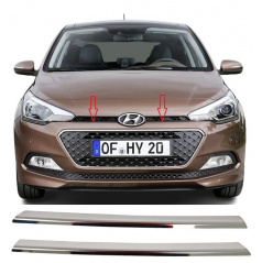 Nerez lišty prednej masky Hyundai i20 2014-18 2 ks