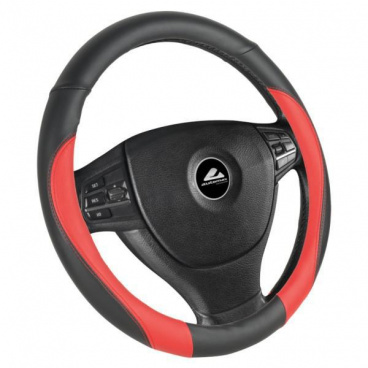 Poťah na volant čierna / červená M