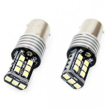 Žiarovky BA15S - 15 SMD LED biele 12/24V CANBUS (2 ks)