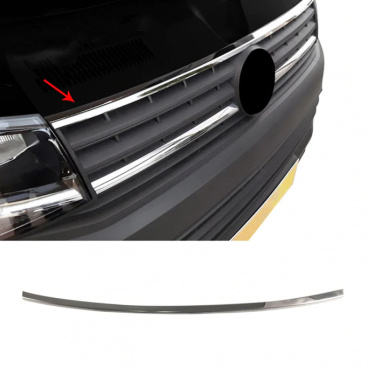 Nerez horná lišta prednej masky Omtec VW T6 201519 s logom Nerez horná lišta prednej masky Omtec VW T6 201519 s logom