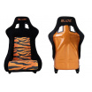 Športové kreslo SLIDE KS2 Premium Oranžová Čierna & Grafický Tiger Velúr Oranžový Trblietavý