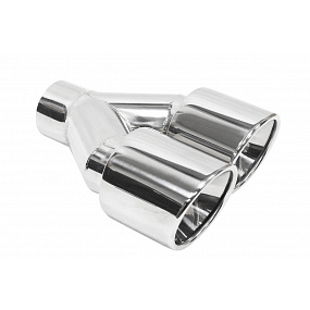 Koncovka Tlmiča 89mmx2 vstup 60mm Leštená Pravá