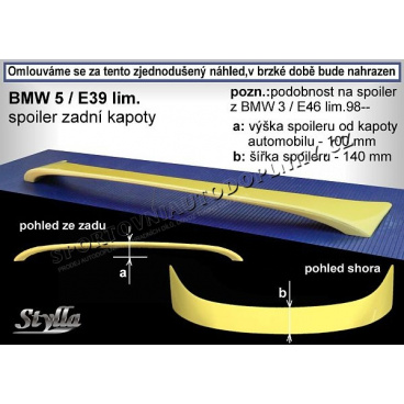BMW 5, E39 sedan spoiler zadnej kapoty (EÚ homologácia)