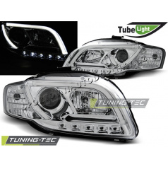 AUDI A4 B7 11.2004-03.2008 Predné číre svetlá LED TUBE LIGHTS CHROME (LPAU89)