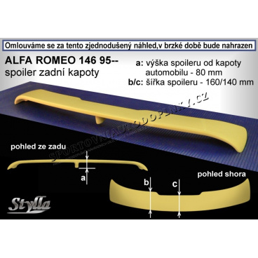 Alfa Romeo 146 95-00 krídlo zadnej kapoty AL32L