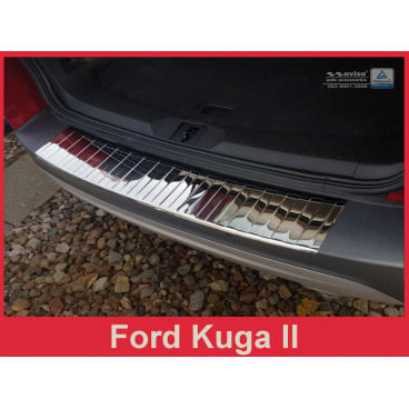 Nerez kryt- chróm ochrana prahu zadného nárazníka Ford Kuga II 2013-16