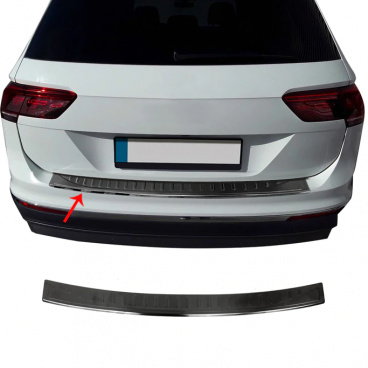 Nerez kryt zadného nárazníka Omtec VW Tiguan II 2016+ brúsený čierny Nerez kryt zadného nárazníka Omtec VW Tiguan II 2016+ brúsený čierny