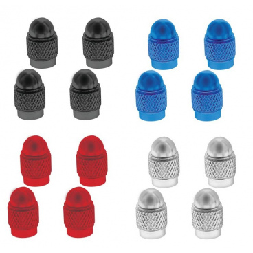 Čiapočky na ventilky silver, red, blue 4ks