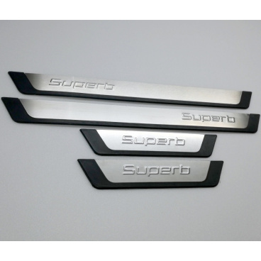Nerez vnitří prahové lišty s podlepením Škoda Superb II 2008-15 4 ks