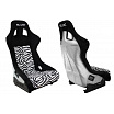 Športové kreslo SLIDE KS2 Premium Čierne & Zebra Velúr Strieborný Trblietavý