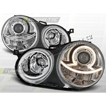 VW Polo 9N 2001-05 Predné číre svetlá Angel Eyes chrome (LPVW58)