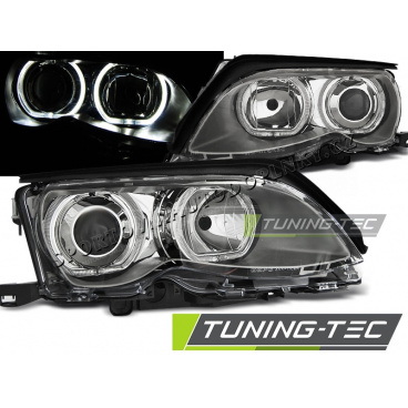 BMW E46 09.2001-03.2005 predné číre svetlá Angel Eyes LED chrome (LPBMD7) BMW E46 09.2001-03.2005 predné číre svetlá Angel Eyes LED chrome (LPBMD7)