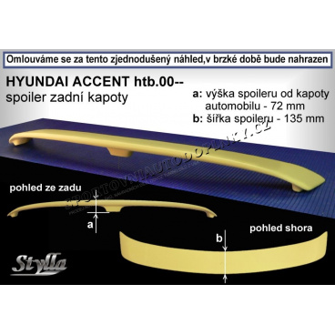 Hyundai Accent HTB (000+) spoiler zadnej kapoty HA3L Hyundai Accent HTB (000+) spoiler zadnej kapoty HA3L