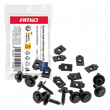Sada univerzálnych skrutiek a montážnych plechov 18 mm ⌀ 5 mm 10 súprav Sada univerzálnych skrutiek a montážnych plechov 18 mm ⌀ 5 mm 10 súprav