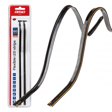 LED COB pásiky do auta bočné oranžové 2x30cm 12V AMIO-04574