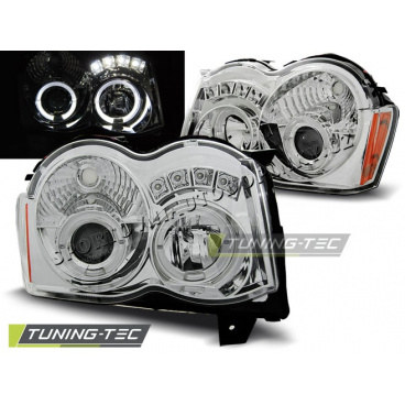 Chrysler Jeep Grand Cherokee 2008-10 predné číre svetlá Angel Eyes chrome (LPCH15) Chrysler Jeep Grand Cherokee 2008-10 predné číre svetlá Angel Eyes chrome (LPCH15)