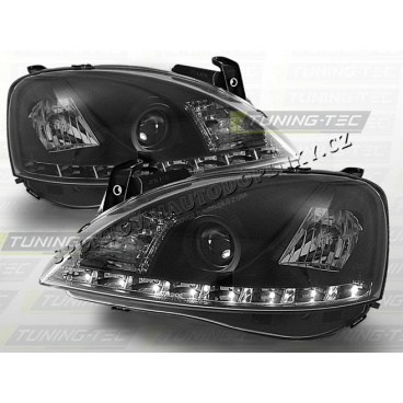 OPEL CORSA C 2000-06 PREDNÉ ČÍRA SVETLÁ DAYLIGHT LED BLACK (LPOP44) OPEL CORSA C 2000-06 PREDNÉ ČÍRA SVETLÁ DAYLIGHT LED BLACK (LPOP44)