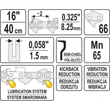 Řetěz pro motorovou pilu 16" 0,325"