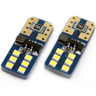 Žiarovka 12 SMD UltraBright LED T10 (W5W) 12V/24V biela CAN-BUS