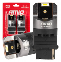 LED žiarovky FULL CANBUS PRO séria P27W T25 2x1860SMD biele 12V 24V AMIO-03597