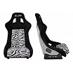 Športové kreslo SLIDE KS2 Premium Čierne & Zebra Velúr Strieborný Trblietavý