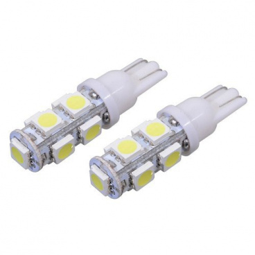 Žiarovka 9 super velých LED T10 12V 5W - farba čisto biela 2 ks