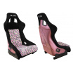 Športové kreslo SLIDE KS2 Premium Black & Flowers Velur Light Pink Glitter