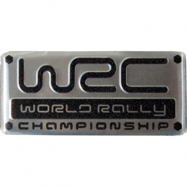 Plastický znak WRC alu prevedenie s podlepením 55X25 mm