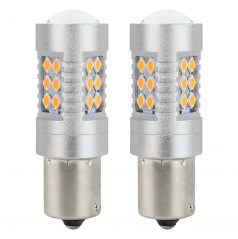 LED žiarovky CANBUS BAU15S PY21W Oranžová Amber 12V 24V AMIO-02580