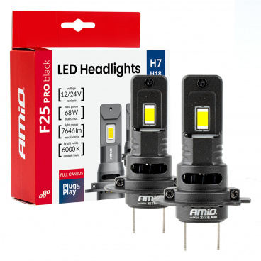 Automobilové LED žiarovky série F25 PRO BLACK FULL CANBUS H7 68W 12V 24V AMIO-04720 Automobilové LED žiarovky série F25 PRO BLACK FULL CANBUS H7 68W 12V 24V AMIO-04720