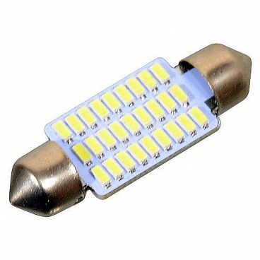 27 LED žiarovka sulfit biela 38 mm 1 ks
