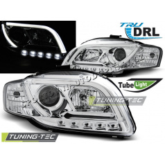 Audi A4 B7 11.2004-03.2008 predné číre svetlá Led Tube Lights TRU DRL chrome (LPAUB4)