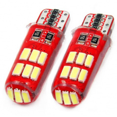 Žiarovka 15 SMD LED T10 (W5W) 12V / 24V biela CAN-BUS