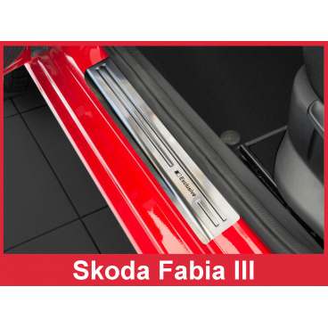 Nerez ochranné lišty prahu dverí 4ks Škoda Fabia III 2014-16