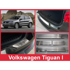 Nerez kryt zostava ochrana prahu zadného nárazníka + ochranné lišty prahu dverí VW Tiguan 2007-15