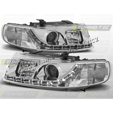 SEAT LEON/TOLEDO 1999-04 PŘEDNÍ ČÍRÁ SVĚTLA DAYLIGHT LED CHROME SEAT LEON/TOLEDO 1999-04 PŘEDNÍ ČÍRÁ SVĚTLA DAYLIGHT LED CHROME