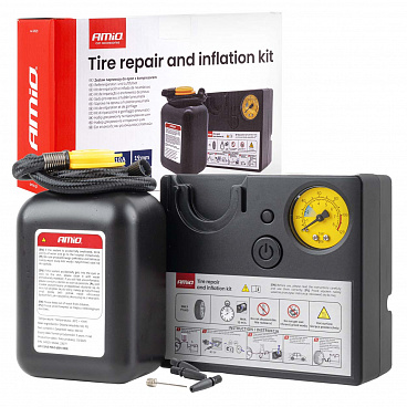 Sada na opravu pneumatík s kompresorom 19 mm 12 V AMIO-04929 Sada na opravu pneumatík s kompresorom 19 mm 12 V AMIO-04929