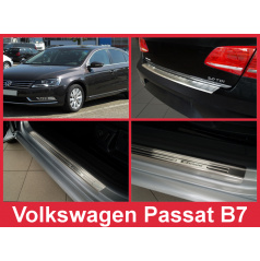Nerez kryt zostava ochrana prahu zadného nárazníka + ochranné lišty prahu dverí VW Passat B7 2011-14