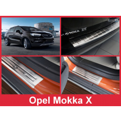 Nerez kryt- zostava-ochrana prahu zadného nárazníka + ochranné lišty prahu dverí Opel Mokka X 2016+