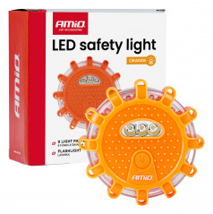 Automobilová núdzová lampa akumulátorová s funkciou svietidla 12SMD+3SMD 650mAh (BATT) oranžové svetlo