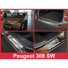 Nerez kryt- zostava-ochrana prahu zadného nárazníka + ochranné lišty prahu dverí Peugeot 308 SW II 2013-16