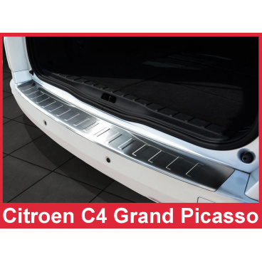 Nerez kryt- ochrana prahu zadného nárazníka Citroen C4 Grand Picasso I 2006-13
