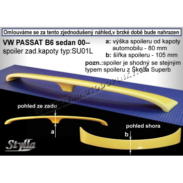 Volkswagen Passat B5 sedan 1996-00 spoiler zadnej kapoty (EÚ homologácia) Volkswagen Passat B5 sedan 1996-00 spoiler zadnej kapoty (EÚ homologácia)