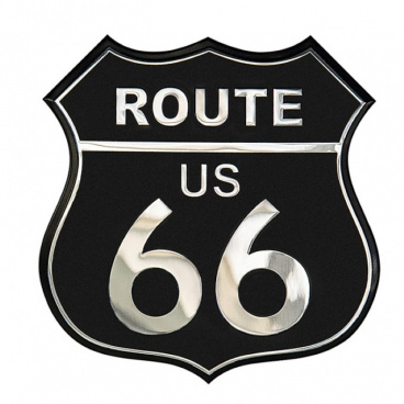 Samolepiaci hliníkový dekor ROUTE 66 (80x80 mm)